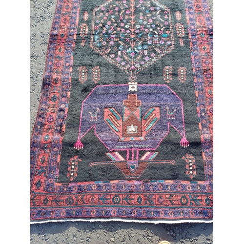 2136 - THICK PILE HAND WOVEN PERSIAN NAVAN VILLAGE RUG 301CM X 141CM