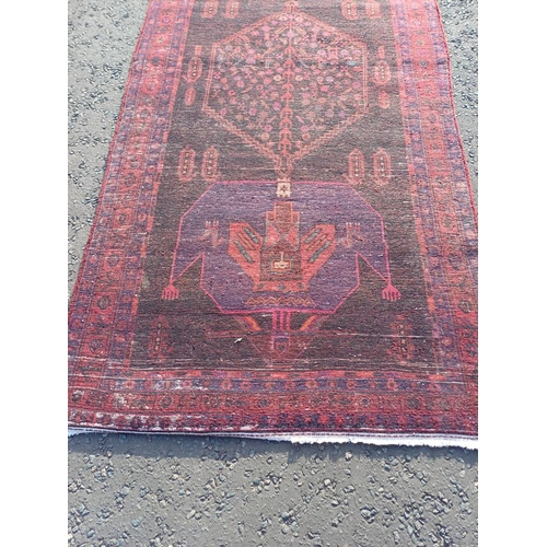 2136 - THICK PILE HAND WOVEN PERSIAN NAVAN VILLAGE RUG 301CM X 141CM