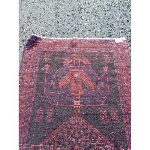 2136 - THICK PILE HAND WOVEN PERSIAN NAVAN VILLAGE RUG 301CM X 141CM