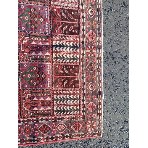 2142 - HAND WOVEN FULL WALL PILE PERSIAN BAKTIA CARPET WITH TRADITIONAL PERSIAN PANEL DESIGN 292CM X 200CM