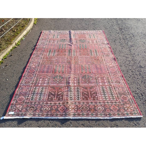 2142 - HAND WOVEN FULL WALL PILE PERSIAN BAKTIA CARPET WITH TRADITIONAL PERSIAN PANEL DESIGN 292CM X 200CM