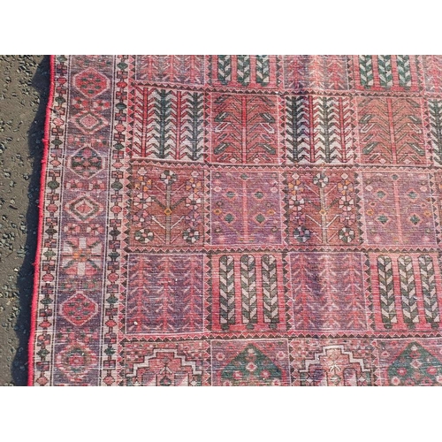 2142 - HAND WOVEN FULL WALL PILE PERSIAN BAKTIA CARPET WITH TRADITIONAL PERSIAN PANEL DESIGN 292CM X 200CM