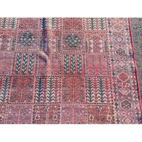 2142 - HAND WOVEN FULL WALL PILE PERSIAN BAKTIA CARPET WITH TRADITIONAL PERSIAN PANEL DESIGN 292CM X 200CM