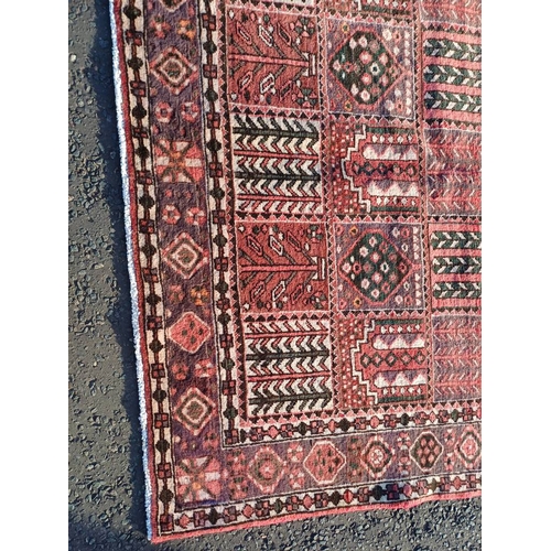 2142 - HAND WOVEN FULL WALL PILE PERSIAN BAKTIA CARPET WITH TRADITIONAL PERSIAN PANEL DESIGN 292CM X 200CM