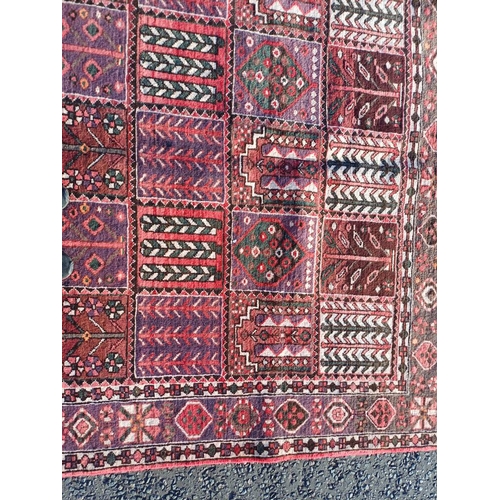 2142 - HAND WOVEN FULL WALL PILE PERSIAN BAKTIA CARPET WITH TRADITIONAL PERSIAN PANEL DESIGN 292CM X 200CM