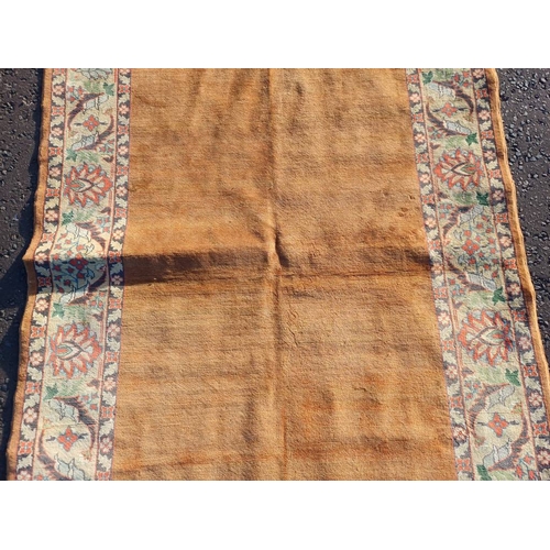 2154 - TERRACOTTA GROUND HAND WOVEN CAUCASIAN PLAINFIELD CARPET WITH BORDER,