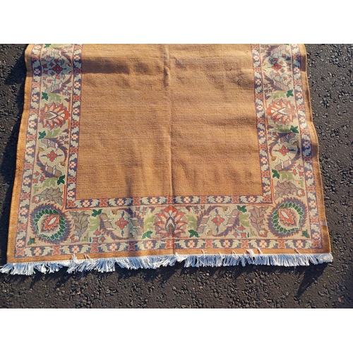 2154 - TERRACOTTA GROUND HAND WOVEN CAUCASIAN PLAINFIELD CARPET WITH BORDER,