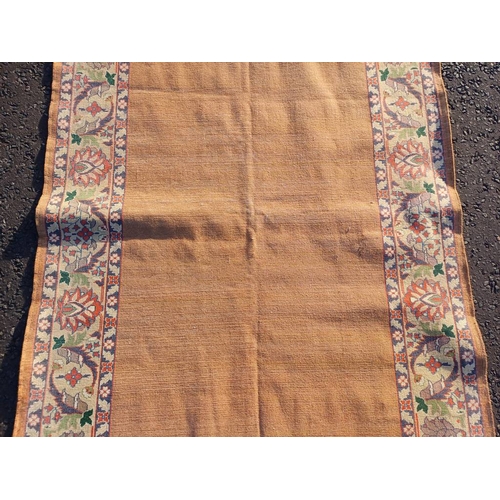 2154 - TERRACOTTA GROUND HAND WOVEN CAUCASIAN PLAINFIELD CARPET WITH BORDER,