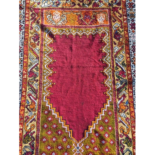 2166 - HAND WOVEN CAUCASIAN PRAYER MATT 187CM X 112CM