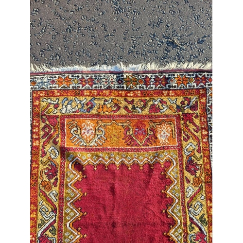 2166 - HAND WOVEN CAUCASIAN PRAYER MATT 187CM X 112CM