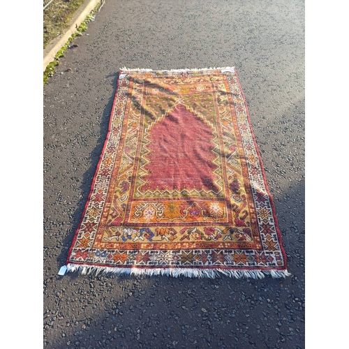 2166 - HAND WOVEN CAUCASIAN PRAYER MATT 187CM X 112CM