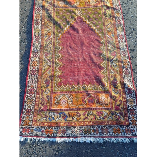 2166 - HAND WOVEN CAUCASIAN PRAYER MATT 187CM X 112CM