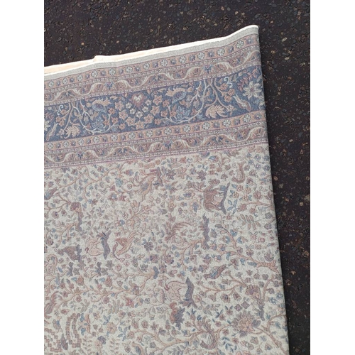 2196 - LARGE FULL PILE IVORY GROUND CASHMERE CARPET WITH ALL OVER TREE OF LIFE DESIGN WITH SURROUNDING BLUE... 