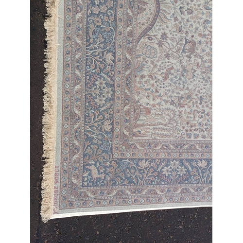 2196 - LARGE FULL PILE IVORY GROUND CASHMERE CARPET WITH ALL OVER TREE OF LIFE DESIGN WITH SURROUNDING BLUE... 