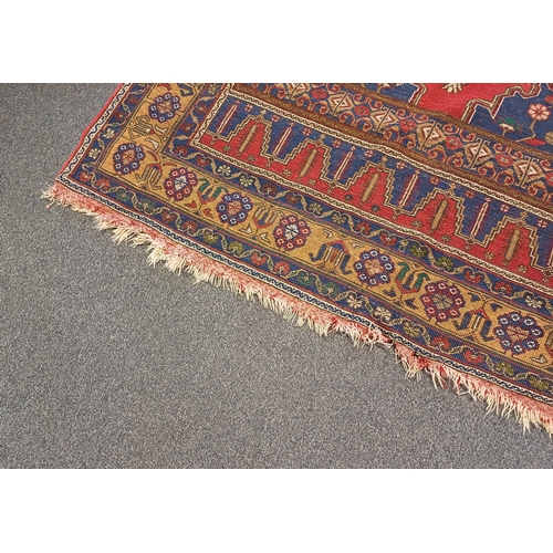 2231 - RED & BLUE GROUND TURKISH CARPET WITH ALL OVER DESIGN