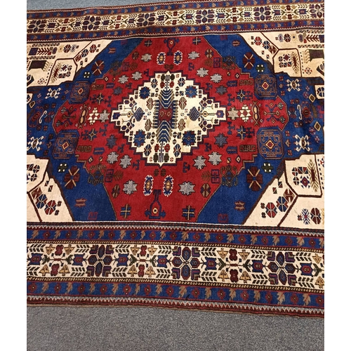 2234 - BLUE & BEIGE GROUND TURKISH CARPET WITH ALL OVER DESIGN & BORDER