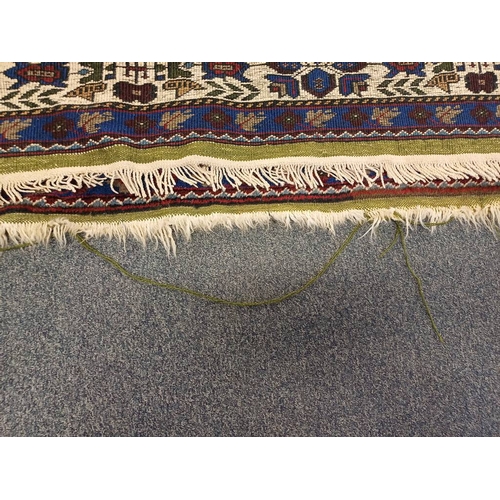 2234 - BLUE & BEIGE GROUND TURKISH CARPET WITH ALL OVER DESIGN & BORDER