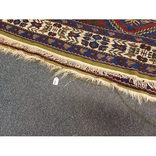 2234 - BLUE & BEIGE GROUND TURKISH CARPET WITH ALL OVER DESIGN & BORDER