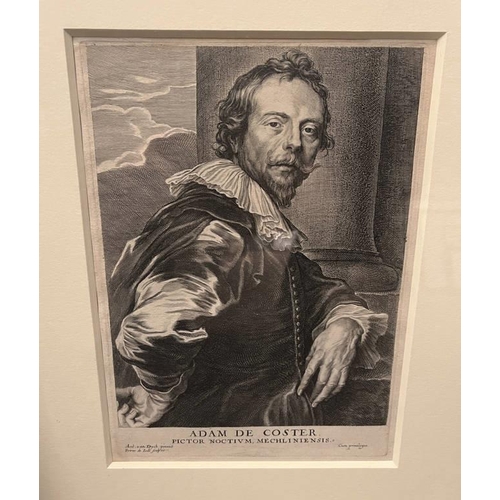 1032 - 11 FRAMED PORTRAIT ETCHING & ENGRAVINGS AFTER SIR ANTHONY VAN DYCK FROM ICONES PRINCIPUM VIRORUM, LA... 