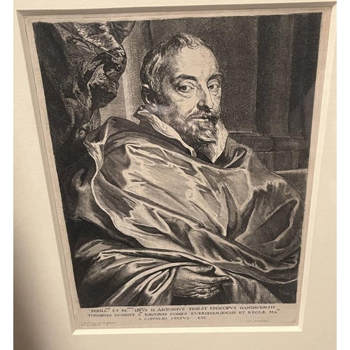 1032 - 11 FRAMED PORTRAIT ETCHING & ENGRAVINGS AFTER SIR ANTHONY VAN DYCK FROM ICONES PRINCIPUM VIRORUM, LA... 