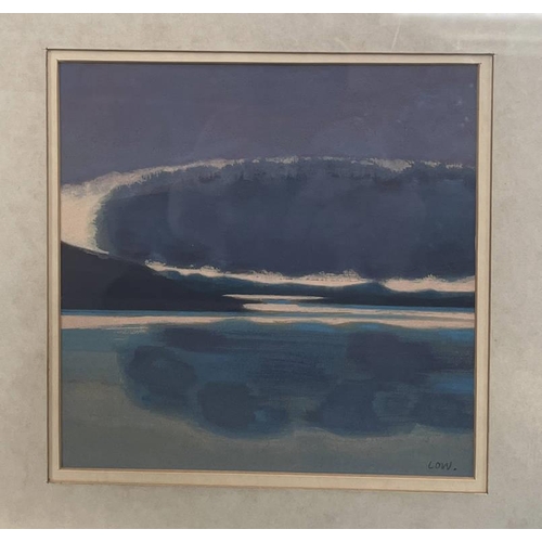 1042A - BET LOW - (ARR)  EVENING CLOUD SIGNED PROVENANCE: CHRISTIES, SCOTLAND FRAMED WATERCOLOUR 15 X 15 CM