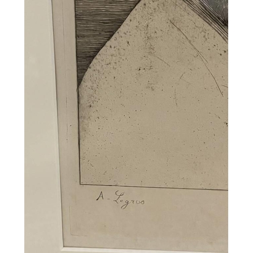 1045 - A FRAMED ETCHING OF LAURENCE BINYON BY SIR WILLIAM STRANG, PROOF, SIGNED & INSCRIBED.40 X 28 CM & AN... 