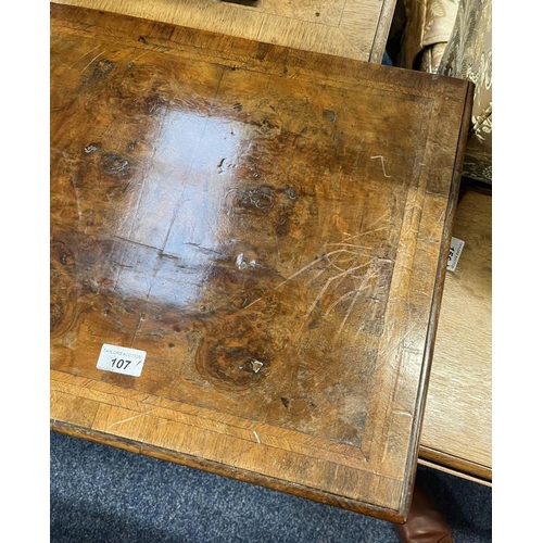 107 - 19TH CENTURY WALNUT CHEST OF 4 DRAWERS ON BRACKET SUPPORTS - 80 CM X 50 CM