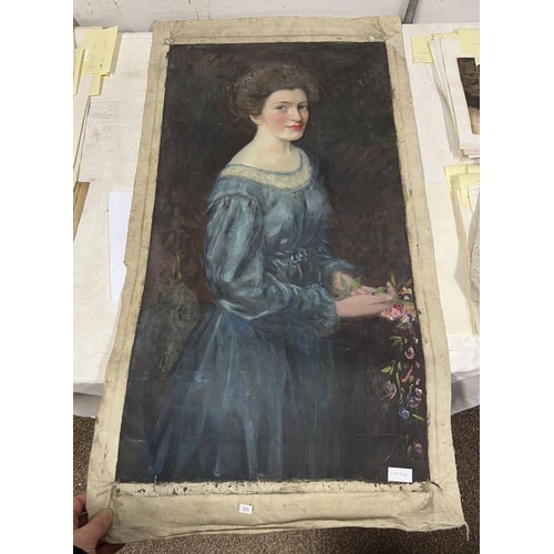 1074 - DAVID WATERSON 3 PORTRAITS OF LADY WITH FLOWERS, GIRL WITH BLUE DRESS AND YOUNG GIRL WITH DARK HAIR ... 