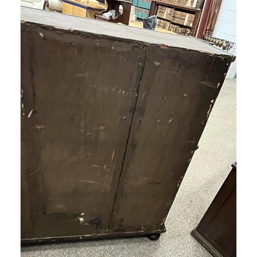 11 - 18TH/19TH CENTURY CONTINENTAL WALNUT DOUBLE DOMED TOP BUREAU BOOKCASE WITH 2 PANEL DOORS OVER FALL F... 