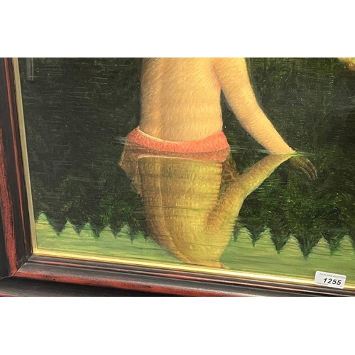 1255 - HELEN FLOCKHART - (ARR)  BATHERS SIGNED PROVENANCE COMPASS GALLERY 1999 FRAMED OIL ON CANVAS 49 X 78... 