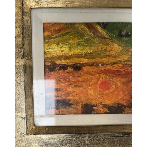 1292 - JOHN HOUSTON  - (ARR)  PATH THROUGH FIELDS SUNSET SIGNED PROVENANCE COMPASS GALLERY, GLASGOW FRAMED ... 