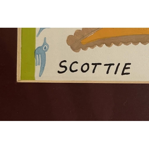 1309 - SCOTTIE WILSON (ARR) 'BUTTERFLIES' SIGNED 6 IN A FRAMED MOUNT GOUACHE EACH 13 CM X 8 CM PROVENANCE C... 