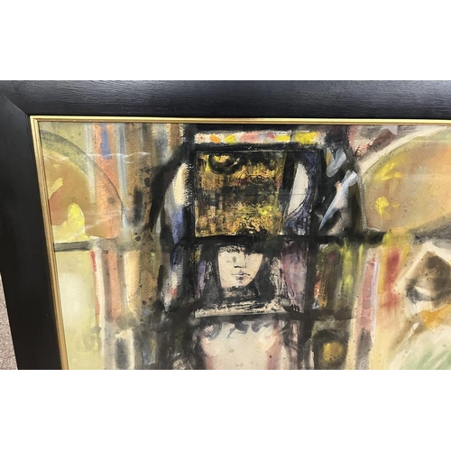 1358 - EDWARD GAGE - (ARR) 'KNIGHT TO QUEEN' SIGNED & DATED '68 FRAMED WATERCOLOUR 65 CM X 99 CM