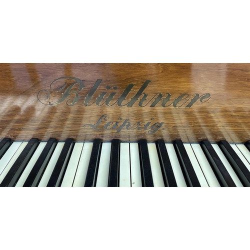 186 - EARLY 20TH CENTURY ROSEWOOD BABY GRAND PIANO BY JULIUS BLUTHNER, LEIPZIG  IVORY EXEMPTION REFERENCE ... 