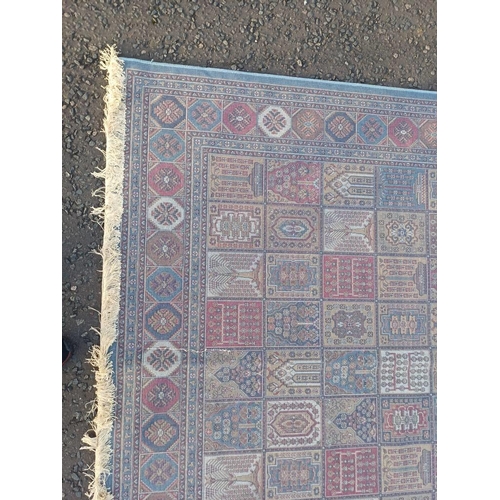 2058 - DUCK EGG BLUE GROUND CASHMERE CARPET WITH ALL OVER PERSIAN PANEL DESIGN 305 X 192CM