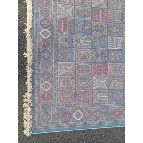 2058 - DUCK EGG BLUE GROUND CASHMERE CARPET WITH ALL OVER PERSIAN PANEL DESIGN 305 X 192CM