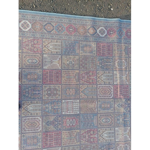 2058 - DUCK EGG BLUE GROUND CASHMERE CARPET WITH ALL OVER PERSIAN PANEL DESIGN 305 X 192CM