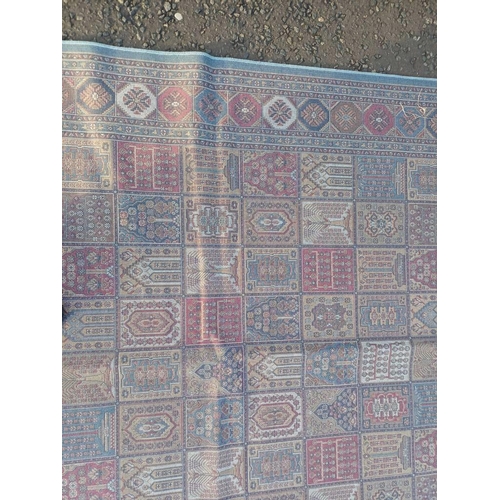 2058 - DUCK EGG BLUE GROUND CASHMERE CARPET WITH ALL OVER PERSIAN PANEL DESIGN 305 X 192CM