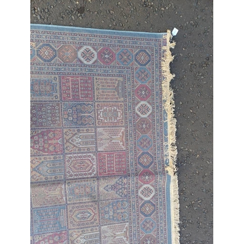 2058 - DUCK EGG BLUE GROUND CASHMERE CARPET WITH ALL OVER PERSIAN PANEL DESIGN 305 X 192CM