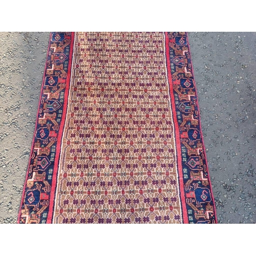 2070 - HAND WOVEN FULL WOOL PILE PERSIAN RUNNER KULIA ALL OVER DESIGN 320CM X 108CM