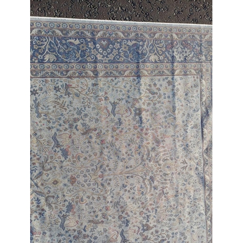 2088 - IVORY GROUND FULL PILE CASHMERE CARPET WITH ALL OVER TREE OF LIFE DESIGN 305CM X 192CM