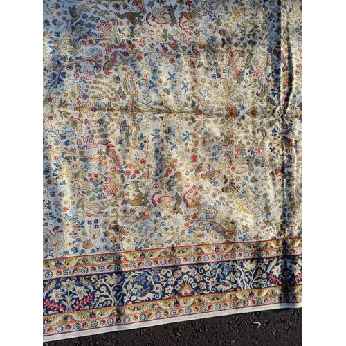 2088 - IVORY GROUND FULL PILE CASHMERE CARPET WITH ALL OVER TREE OF LIFE DESIGN 305CM X 192CM