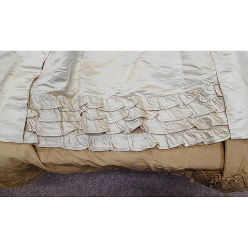 2103 - LATE 19TH CENTURY WOMEN'S IVORY WEDDING DRESS BY SYKES, LONDON WITH BULLION THREAD & BEADED PANEL TO... 