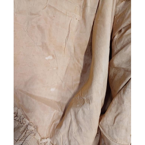 2103 - LATE 19TH CENTURY WOMEN'S IVORY WEDDING DRESS BY SYKES, LONDON WITH BULLION THREAD & BEADED PANEL TO... 