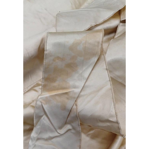 2103 - LATE 19TH CENTURY WOMEN'S IVORY WEDDING DRESS BY SYKES, LONDON WITH BULLION THREAD & BEADED PANEL TO... 