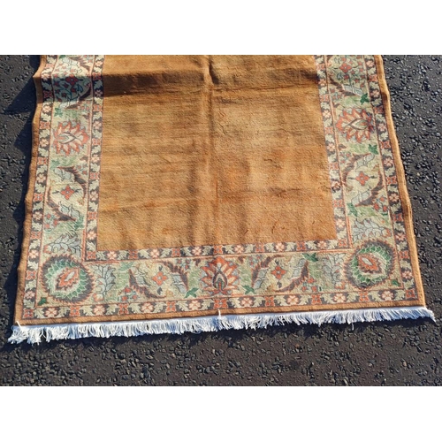 2154 - TERRACOTTA GROUND HAND WOVEN CAUCASIAN PLAINFIELD CARPET WITH BORDER,