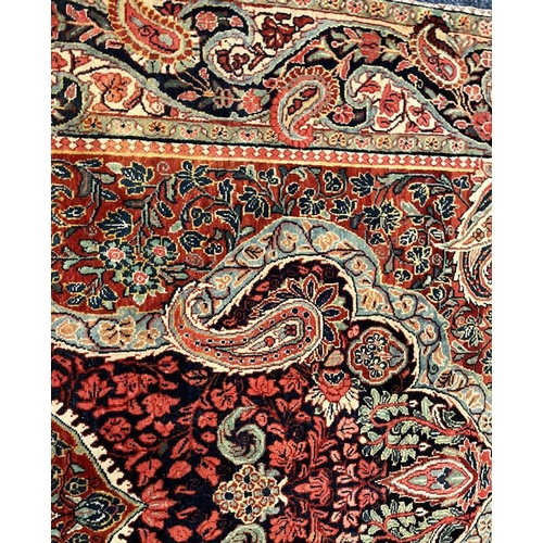 2312 - RED, PINK & GREEN FLORAL DECORATED RUG WITH BORDER DESIGN, 218 X 123 CM