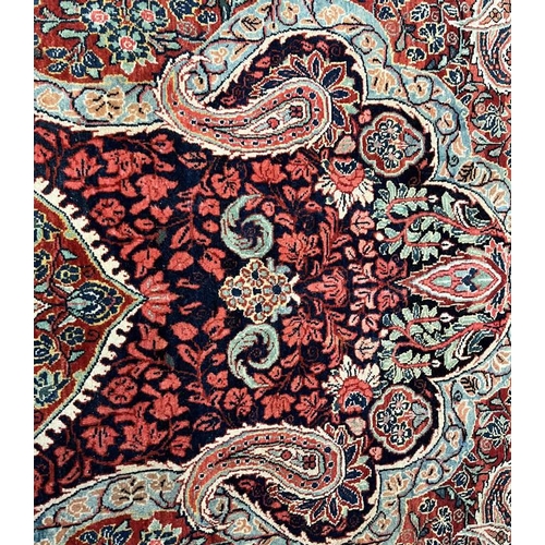 2312 - RED, PINK & GREEN FLORAL DECORATED RUG WITH BORDER DESIGN, 218 X 123 CM