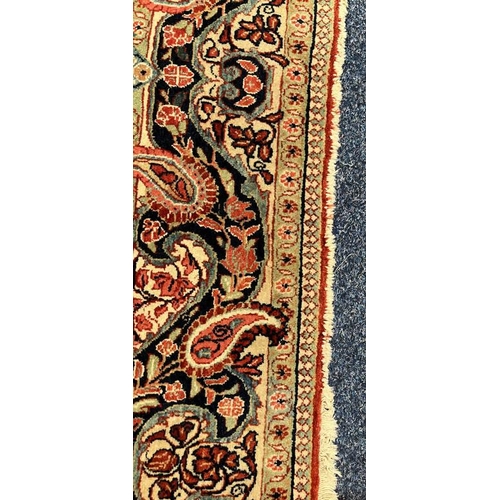 2312 - RED, PINK & GREEN FLORAL DECORATED RUG WITH BORDER DESIGN, 218 X 123 CM