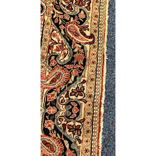 2312 - RED, PINK & GREEN FLORAL DECORATED RUG WITH BORDER DESIGN, 218 X 123 CM